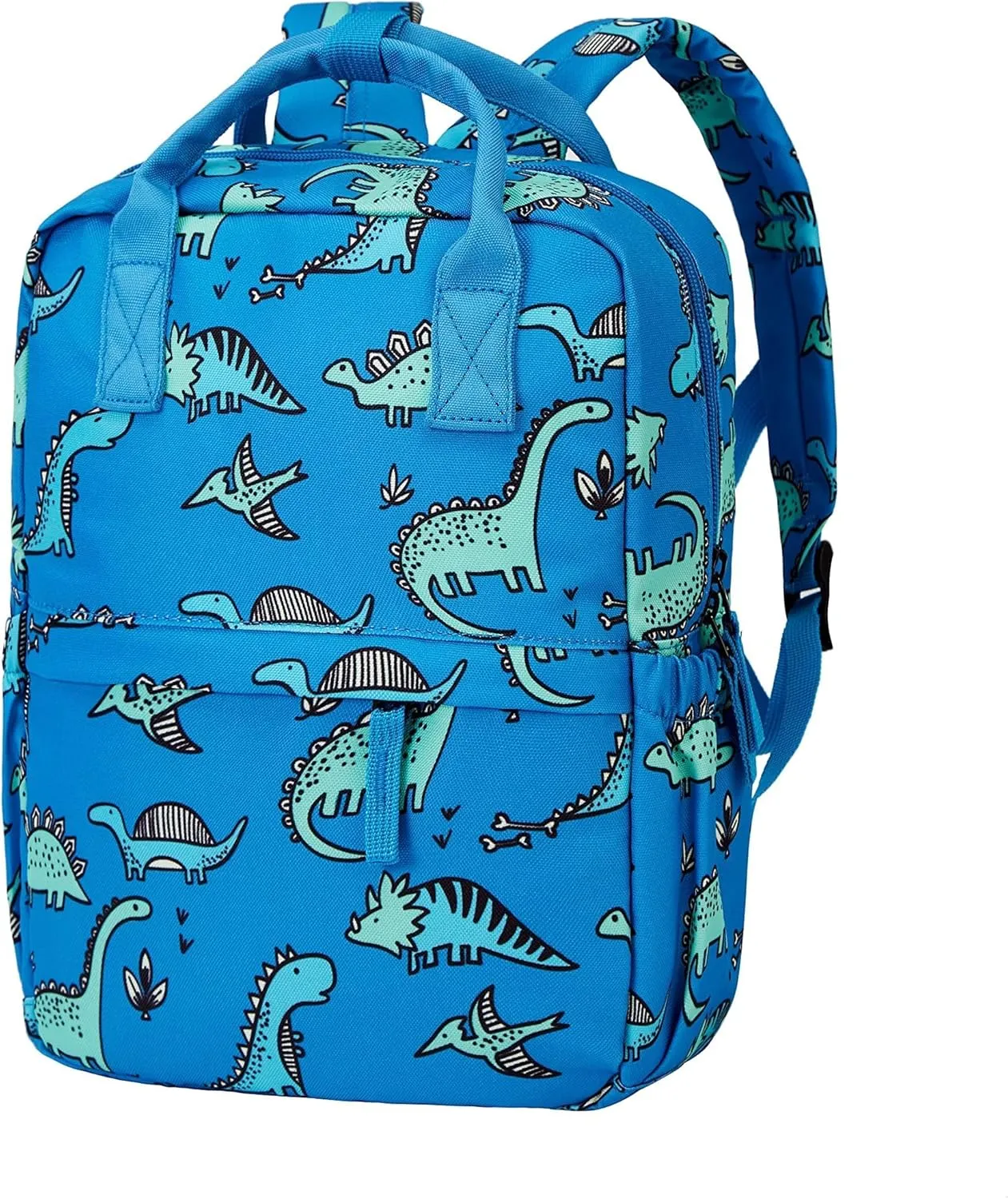 Cute Preschool Backpack Toddler School Book Bag for Girls Boys Kids Kindergarten Nursery Travel Bag with Chest Strap(15inch, Blue Dinosaur)