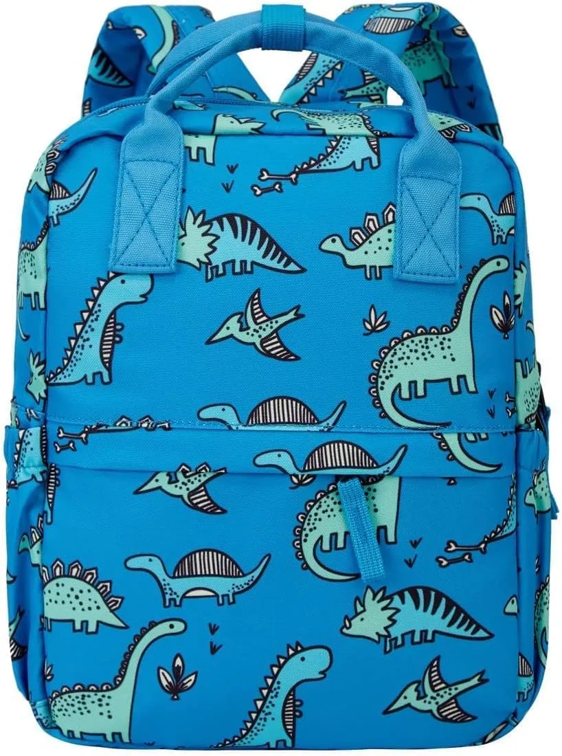 Cute Preschool Backpack Toddler School Book Bag for Girls Boys Kids Kindergarten Nursery Travel Bag with Chest Strap(15inch, Blue Dinosaur)