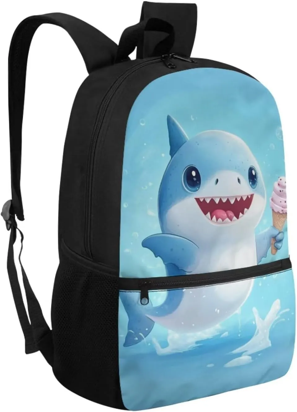 Cute Shark Backpack for School Boys Ages 6-7 Cartoon Style School Bags with Sufficient Capacity Storage Versatile School Backpack with Front Pocket for 1st Grade Boys