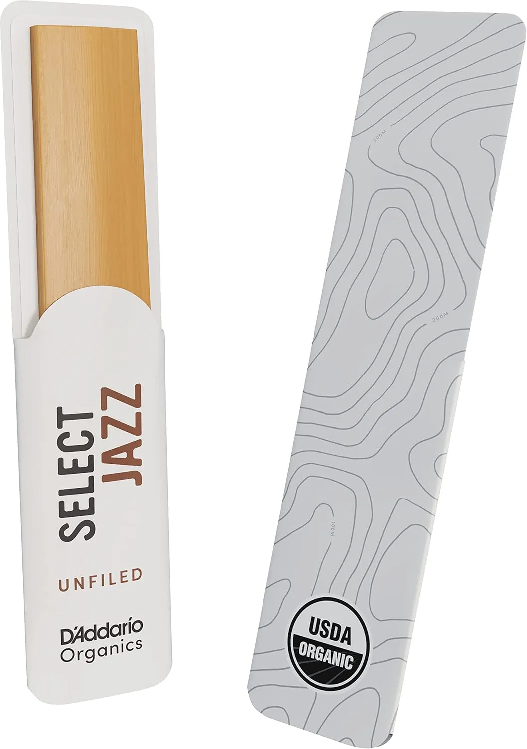 D'Addario Organic Select Jazz Unfiled Sax 3 Medium, 5 Pack Tenor Saxophone Reeds (ORRS05TSX3M)