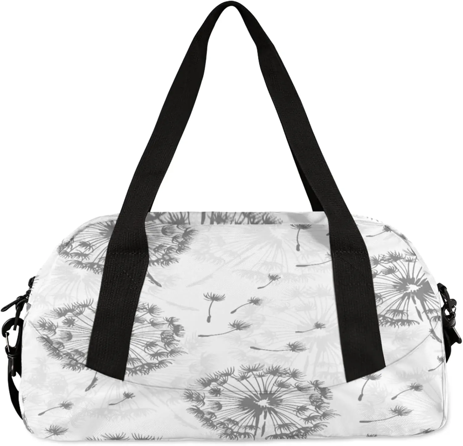 Dandelion Pattern Kids Duffel Bag Lightweight Waterproof Sports Gym Bag with Front Zipper Pocket Foldable Weekender Overnight Bag for School Practice Gymnastic Ballet