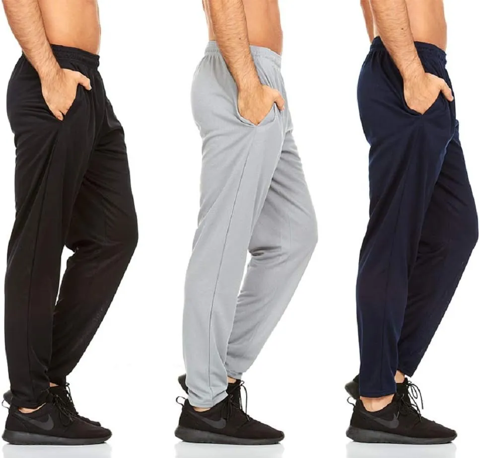 DARESAY 3 Pack: Mens Athletic Pants with Pockets, Mens Sweatpants, Mens Joggers with Pockets (Up to 3XL)