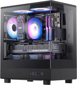 darkFlash Micro ATX PC Case, Pre-Install 3 PWM ARGB Fans Computer Case, Full View Dual Tempered Glass MATX Gaming PC Case, Type C Port, Supports up to 240mm AIO(DB330M) (Black)