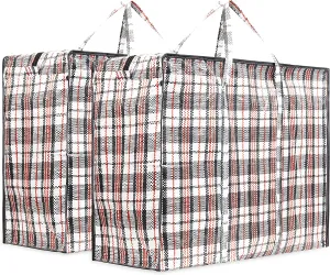 DECO EXPRESS Laundry Bags Large - Strong Durable Storage Bags for Moving House Shopping and Laundry - Jumbo Reusable Zip Bag Storage Bags XXL Multipack (Pack of 2)