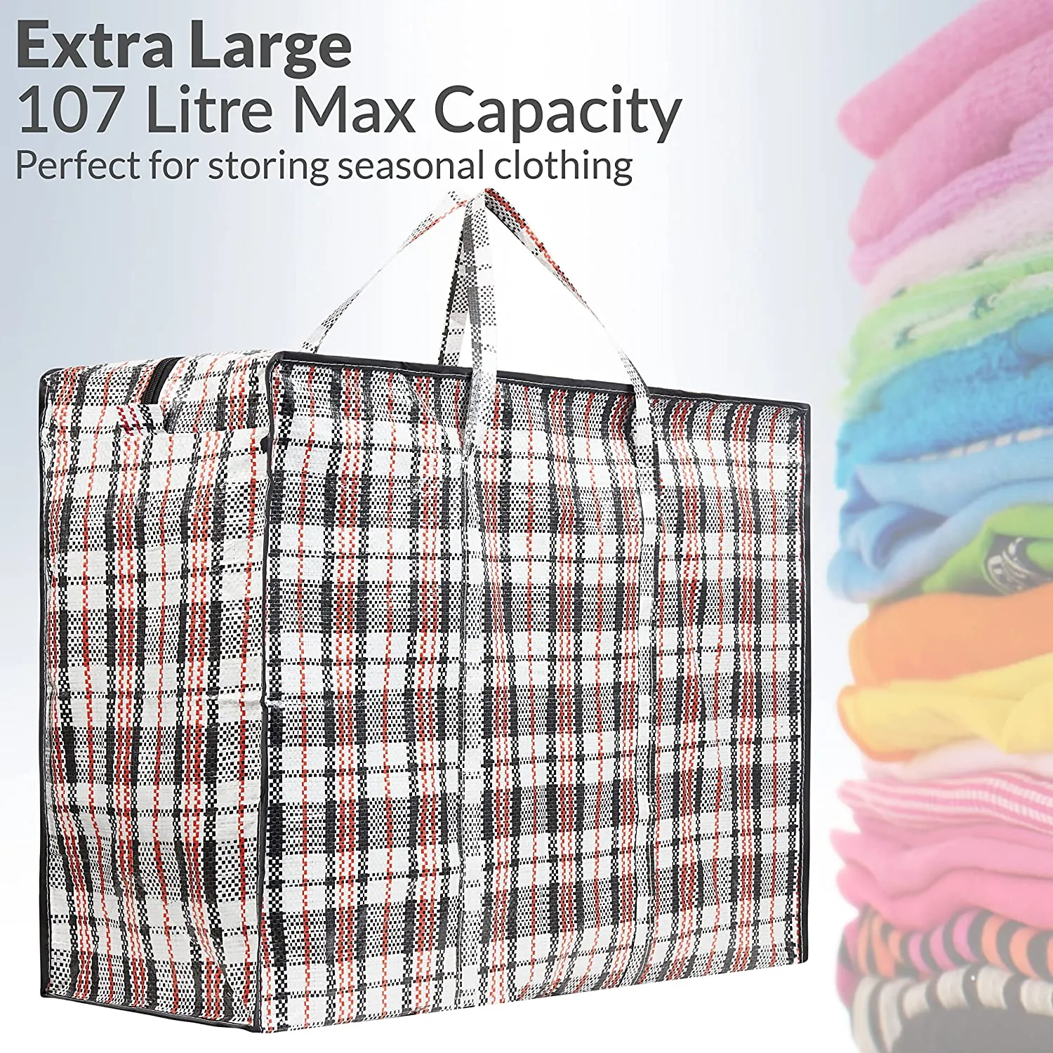 DECO EXPRESS Laundry Bags Large - Strong Durable Storage Bags for Moving House Shopping and Laundry - Jumbo Reusable Zip Bag Storage Bags XXL Multipack (Pack of 2)