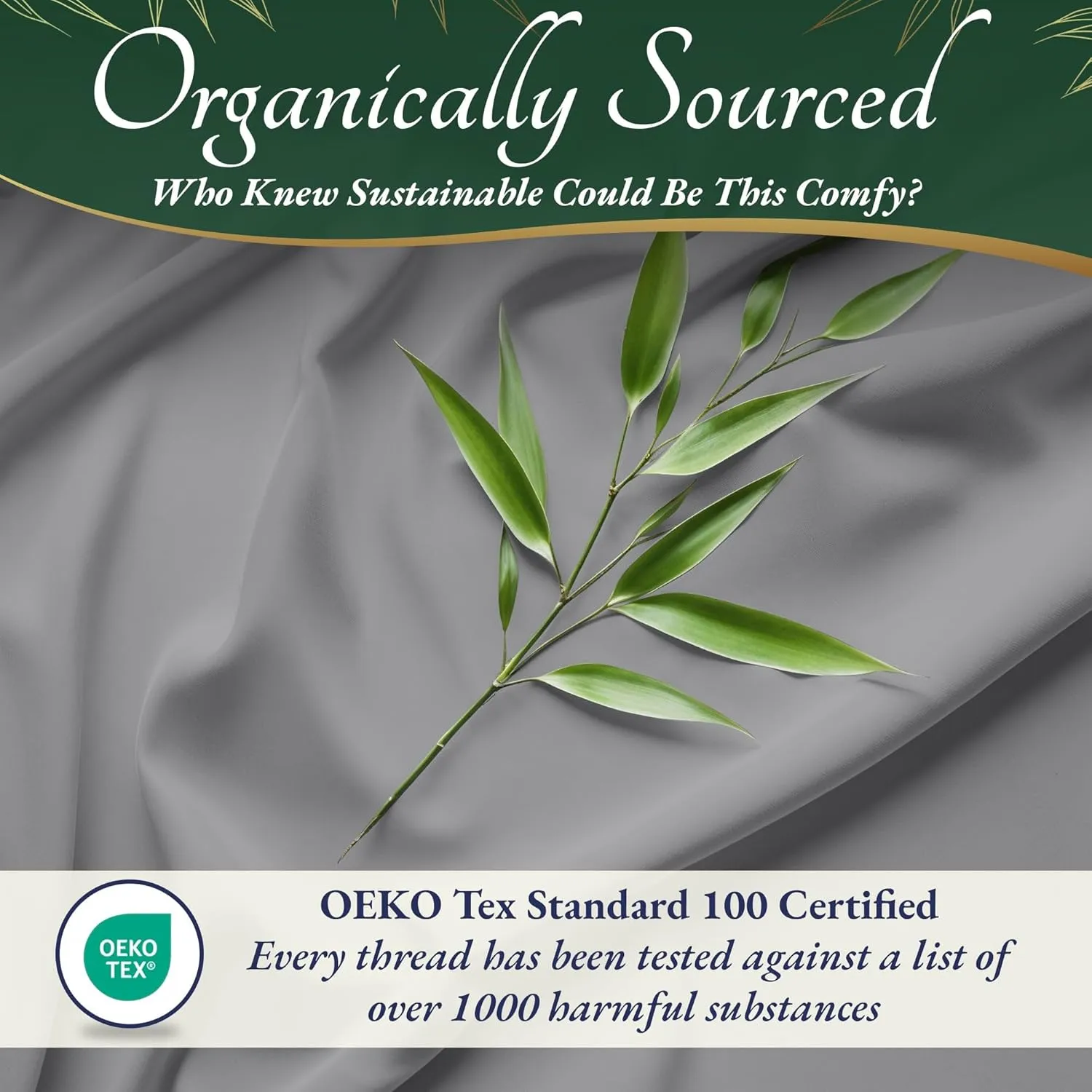 DECOLURE 100% Organic Viscose Derived from Bamboo Sheets King Size 6pcs - Ultra Soft & Luxuriously Cooling, 17" Deep Pocket, Double Stitching, Perfect for Hot Sleepers - King Bed Sheets (Midgrey)