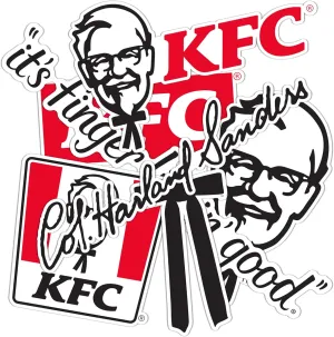Desert Cactus KFC Sticker Kentucky Fried Chicken Sticker Vinyl Decals Laptop Water Bottle Car Scrapbook T2 (Type 2-4)