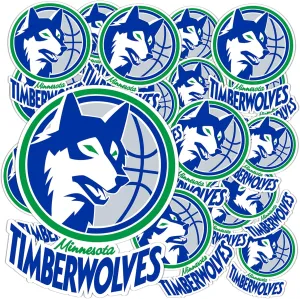 Desert Cactus Minnesota Timberwolves Sticker NBA Officially Licensed Vinyl Decal Laptop Water Bottle Car Scrapbook (Vintage Sheet)