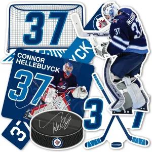 Desert Cactus Winnipeg Jets Sticker Team NHL National Hockey League Player Vinyl Decal Laptop Water Bottle Car Scrapbook (Type P2 - Connor Hellebuyck)