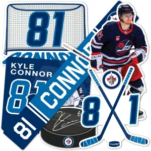 Desert Cactus Winnipeg Jets Sticker Team NHL National Hockey League Player Vinyl Decal Laptop Water Bottle Car Scrapbook (Type P2 - Kyle Connor)