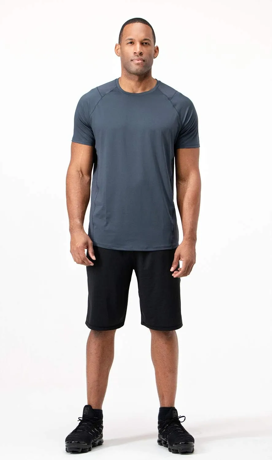DEVOPS Men's 3-Pack Quick Dry Short Sleeve T-Shirt Sun Protection Running Athletic Workout Active Shirts