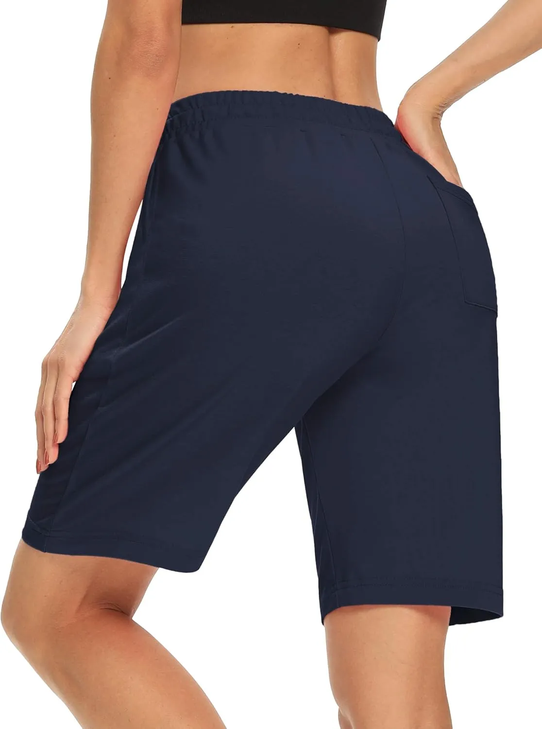 DIBAOLONG Womens Yoga Shorts Loose Comfy Drawstring Lounge Bermuda Shorts with 3 Pockets