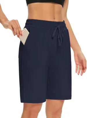 DIBAOLONG Womens Yoga Shorts Loose Comfy Drawstring Lounge Bermuda Shorts with 3 Pockets
