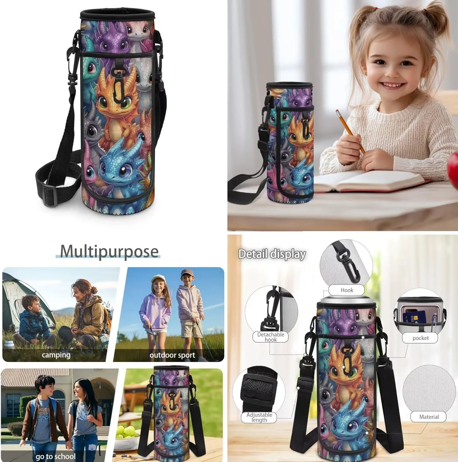 Dinosaur Backpack for Elementary School Girls Custom Backpack for School Girls 4th Grade Personalized Kids Bookbag with Lunch Box Trendy Book Bags for Classroom