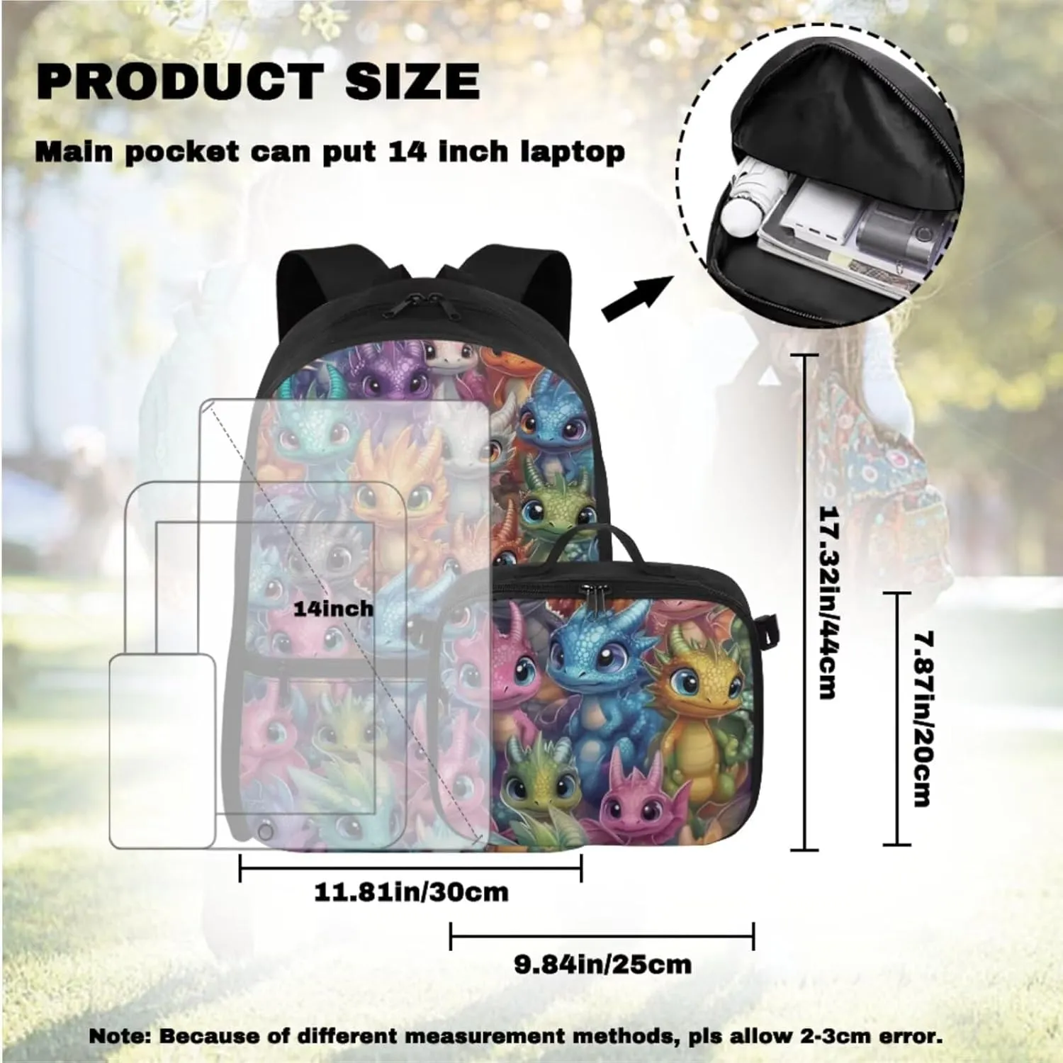 Dinosaur Backpack for Elementary School Girls Custom Backpack for School Girls 4th Grade Personalized Kids Bookbag with Lunch Box Trendy Book Bags for Classroom