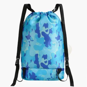 Dinosaur Dry Wet Separated Swim Bags for Swimmers Pool Gear Drawstring Gym Bag Beach Backpack for Women Men Camping Hiking Shopping Swimming Dance Travel With Shoe Compartments
