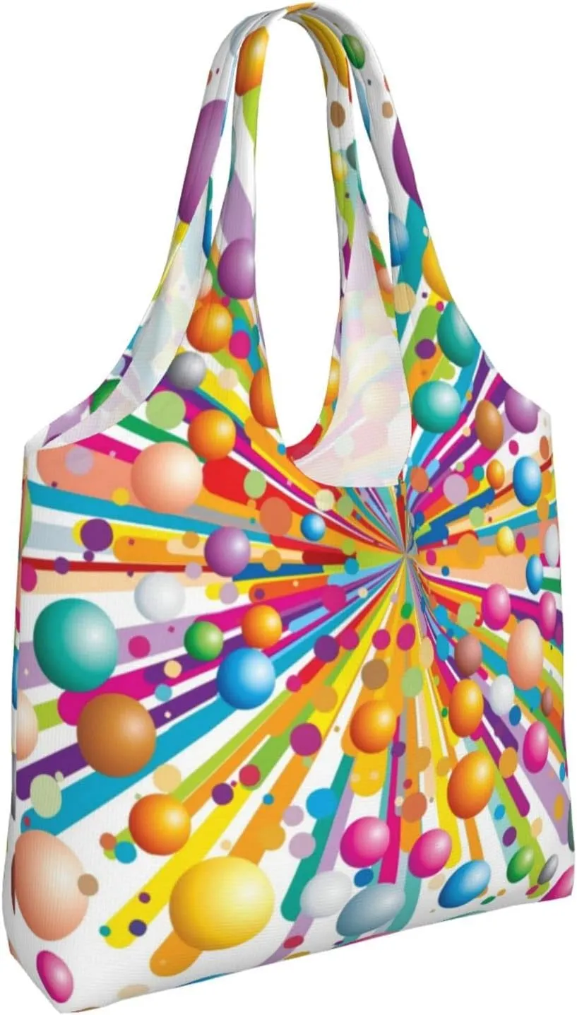DKJlitter Fashion Canvas Tote Bag, Reusable Grocery Shopping Bag, Large capacity shopping bag Daily Utility Bag