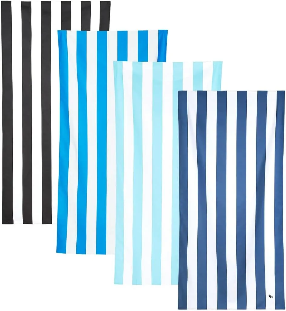 Dock & Bay Beach Towel - Quick Dry, Sand Free - Compact, Lightweight - 100% Recycled - Includes Bag - Set of 4 - Blue Hues, Large (160x90cm, 63x35)