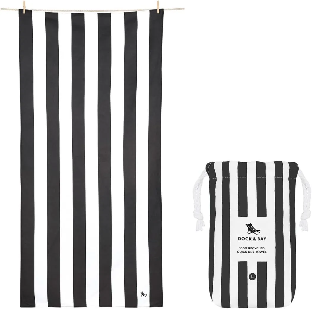 Dock & Bay Beach Towel - Quick Dry, Sand Free - Compact, Lightweight - 100% Recycled - Includes Bag - Set of 4 - Blue Hues, Large (160x90cm, 63x35)