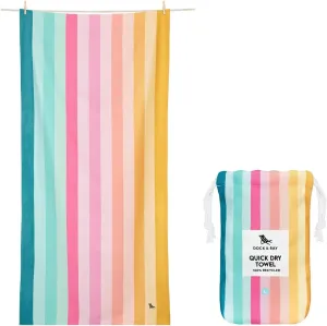 Dock & Bay Quick Drying Towel - for Sports & Gym - Compact, Lightweight - 100% Recycled - Includes Bag - Coastal Candy, Extra Large (200x90cm, 78x35)