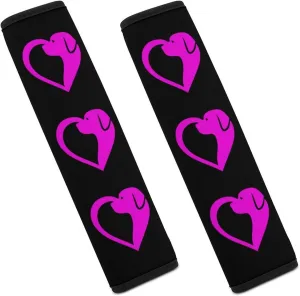 Dog Heard Fashion Car Seat Belt Cover Pad for Shoulder Bag Camera Soft Comfort Accessories 2PCS