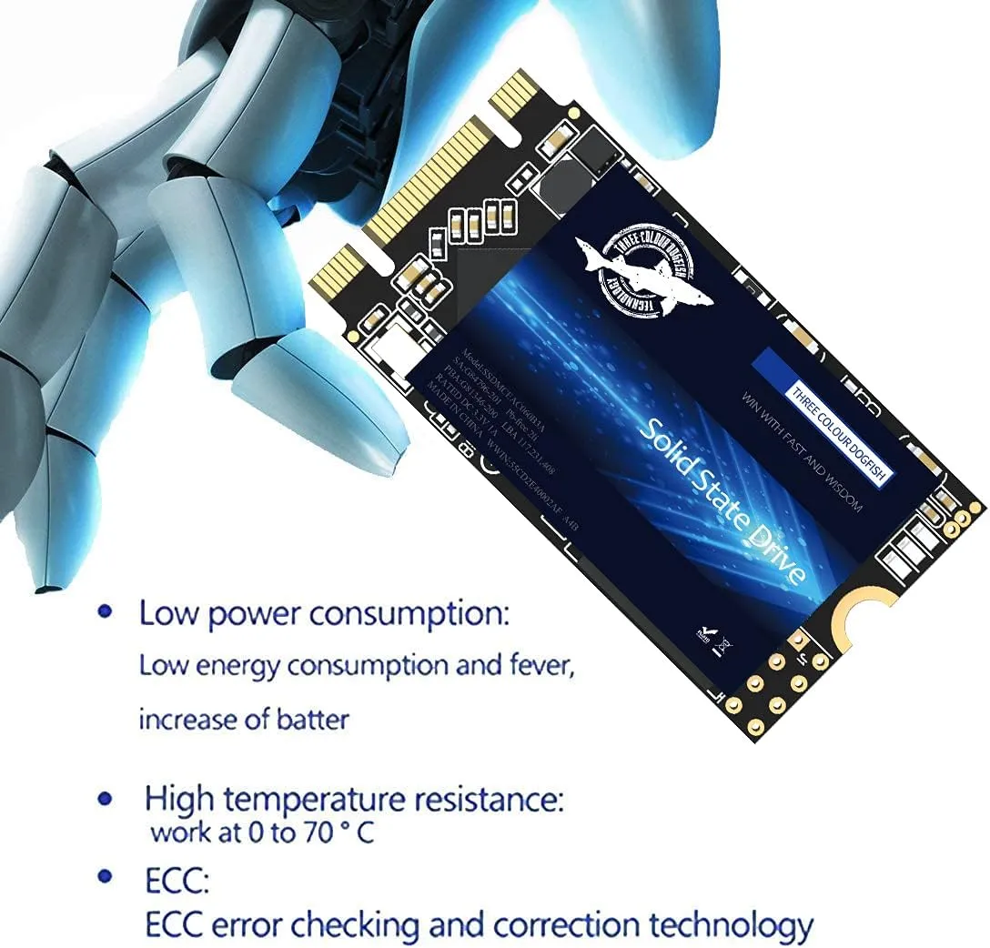 Dogfish M.2 2242 SSD 2TB 3D NAND QLC SATA III 6 Gb/s, Internal Solid State Drive - Compatible with Desktop PC Laptop (M.2 2242 2TB)