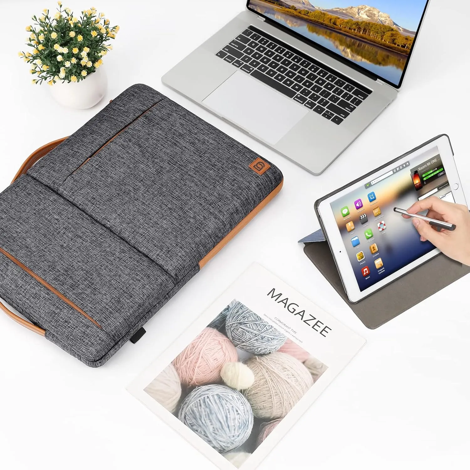 DOMISO 10.1 Inch Tablet Sleeve Shoulder Bag Case - Water Resistant Briefcase Compatible with 9.7" 10.5" 11" iPad Pro/Air/Surface Go/iPad/Lenovo Yoga Book