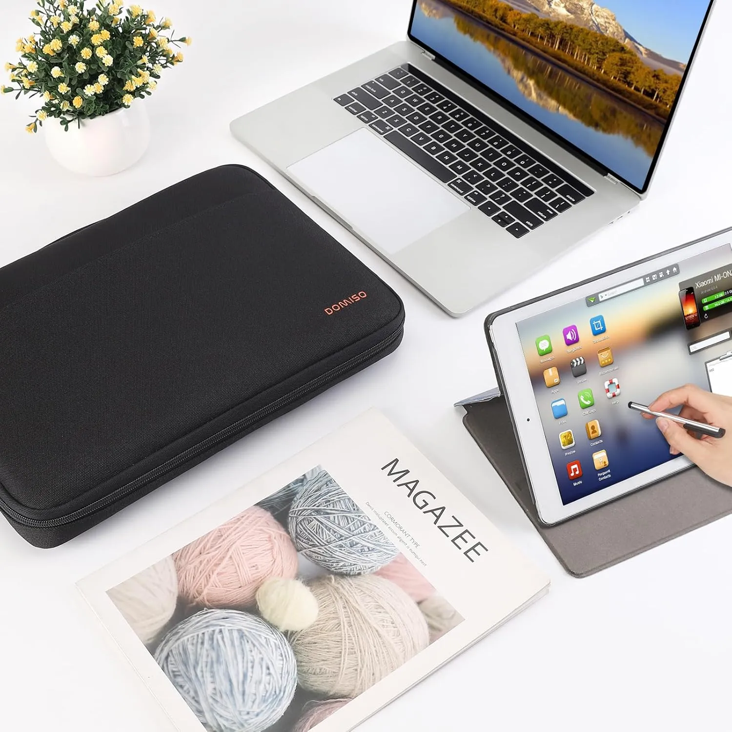 DOMISO 15.6 inch Laptop Sleeve Notebook Portable Carrying Bag Case Handbag for 15.6" Legion 5 Gen 6/ThinkPad E15 Gen 2 4/16" ThinkPad T16/16 Swift 3/16" Yoga Slim 7 Pro/HP EliteBook,Black