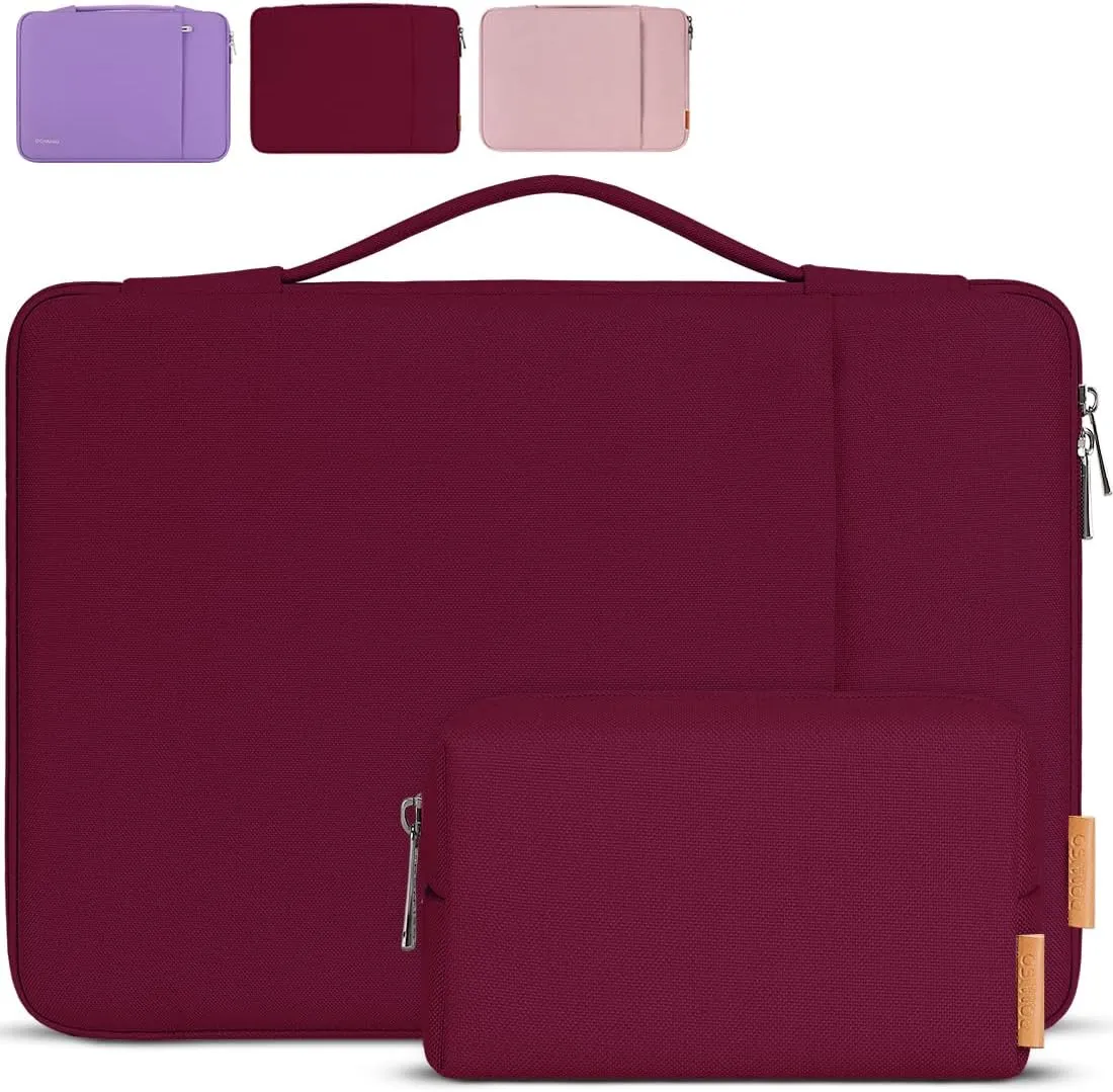 DOMISO 16 inch Laptop Sleeve Case Water Resistant Shockproof Protective Computer Bag for 16" Dell/HP Pavilion Envy/ThinkPad IdeaPad/ASUS Vivobook,Wine