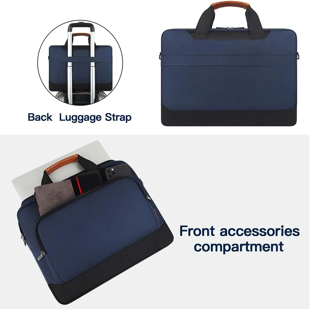 DOMISO 17-17.3 Inch Laptop Sleeve Business Briefcase Laptop Shoulder Bag Compatible with 17" Laptops/ 17.3" HP Pavilion 17/MSI GS73VR Stealth Pro/Dell Inspiron 17/Acer/ASUS,Blue