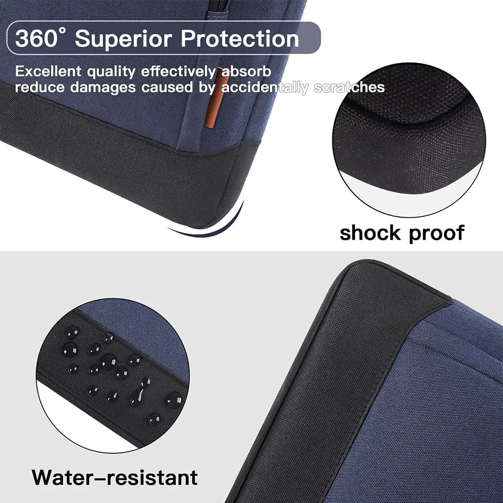 DOMISO 17-17.3 Inch Laptop Sleeve Business Briefcase Laptop Shoulder Bag Compatible with 17" Laptops/ 17.3" HP Pavilion 17/MSI GS73VR Stealth Pro/Dell Inspiron 17/Acer/ASUS,Blue