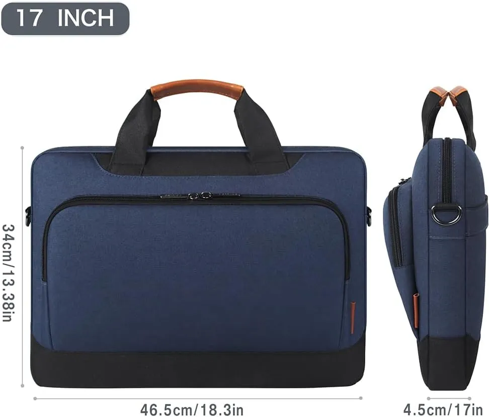 DOMISO 17-17.3 Inch Laptop Sleeve Business Briefcase Laptop Shoulder Bag Compatible with 17" Laptops/ 17.3" HP Pavilion 17/MSI GS73VR Stealth Pro/Dell Inspiron 17/Acer/ASUS,Blue