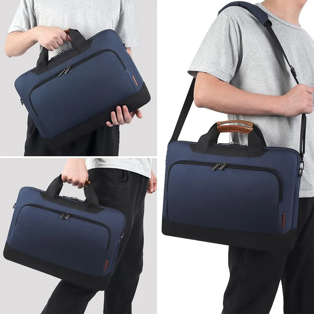 DOMISO 17-17.3 Inch Laptop Sleeve Business Briefcase Laptop Shoulder Bag Compatible with 17" Laptops/ 17.3" HP Pavilion 17/MSI GS73VR Stealth Pro/Dell Inspiron 17/Acer/ASUS,Blue