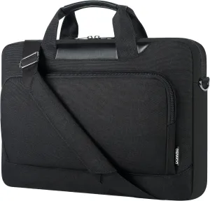 DOMISO Laptop Sleeve Case Large Capacity Shoulder Bag Compatible with 17-17.3 inch Dell XPS/Inspiron 17 / HP Gaming Pavilion 17 / Chromebook 317，Black