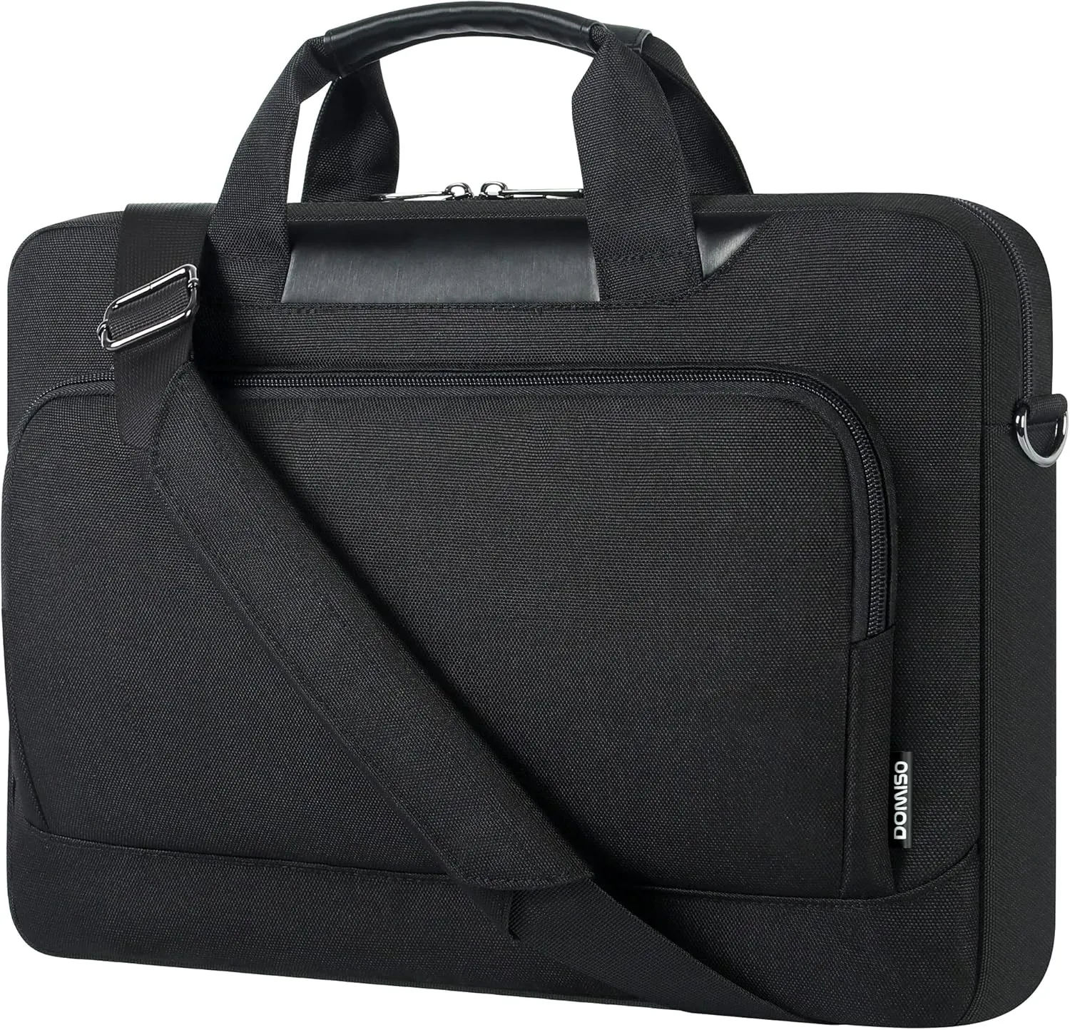 DOMISO Laptop Sleeve Case Large Capacity Shoulder Bag Compatible with 17-17.3 inch Dell XPS/Inspiron 17 / HP Gaming Pavilion 17 / Chromebook 317，Black