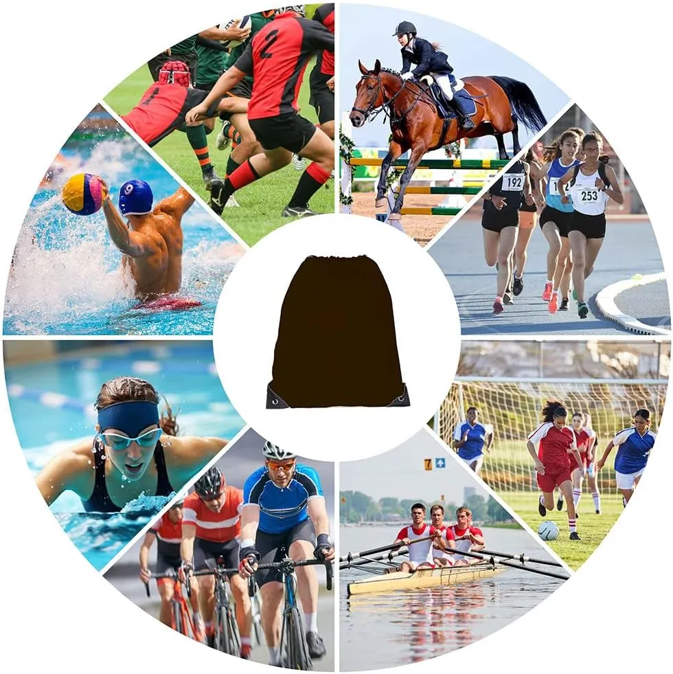 Drawstring Backpack, 30 Pcs Bulk Draw String Bags, Polyester Cinch Bag for Sport Gym, Black