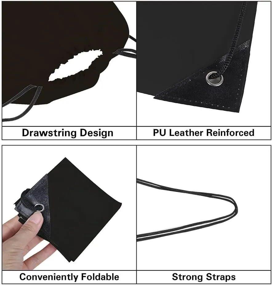 Drawstring Backpack, 30 Pcs Bulk Draw String Bags, Polyester Cinch Bag for Sport Gym, Black