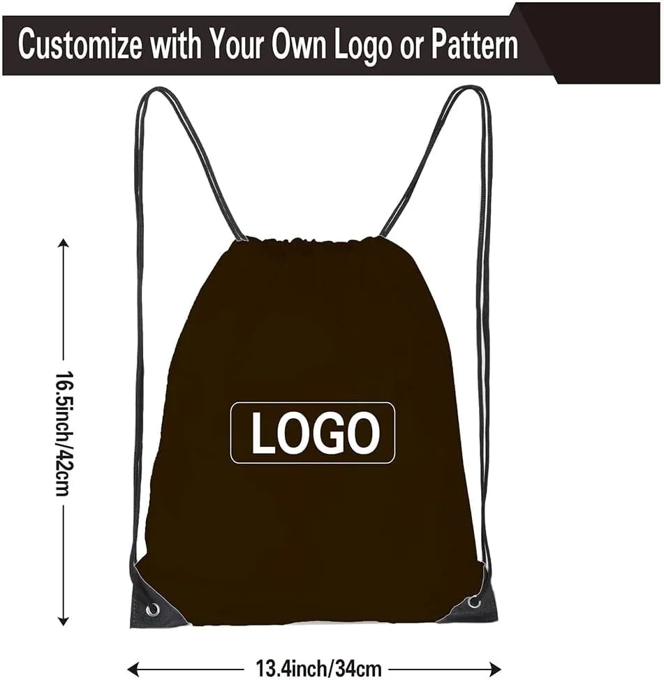 Drawstring Backpack, 30 Pcs Bulk Draw String Bags, Polyester Cinch Bag for Sport Gym, Black