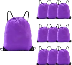 drawstring backpack, Drawstring Bags Bulk,10 Pcs Draw String Bags, Cinch Bag,essential for gym travel, unisex, loose and portable(10, Purple)