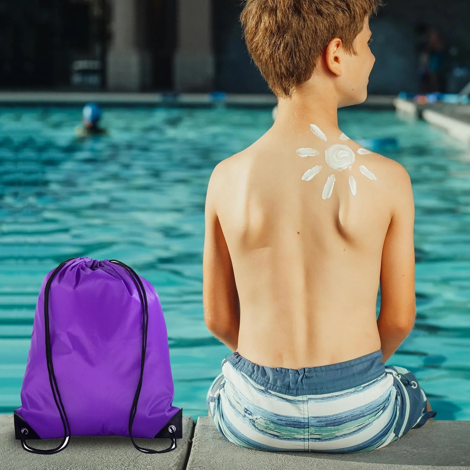 drawstring backpack, Drawstring Bags Bulk,10 Pcs Draw String Bags, Cinch Bag,essential for gym travel, unisex, loose and portable(10, Purple)