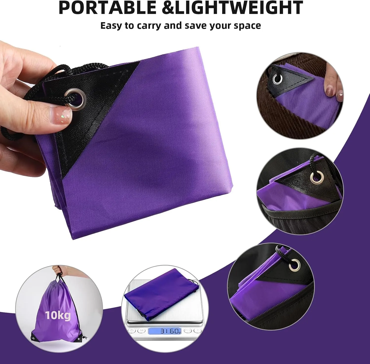 drawstring backpack, Drawstring Bags Bulk,10 Pcs Draw String Bags, Cinch Bag,essential for gym travel, unisex, loose and portable(10, Purple)
