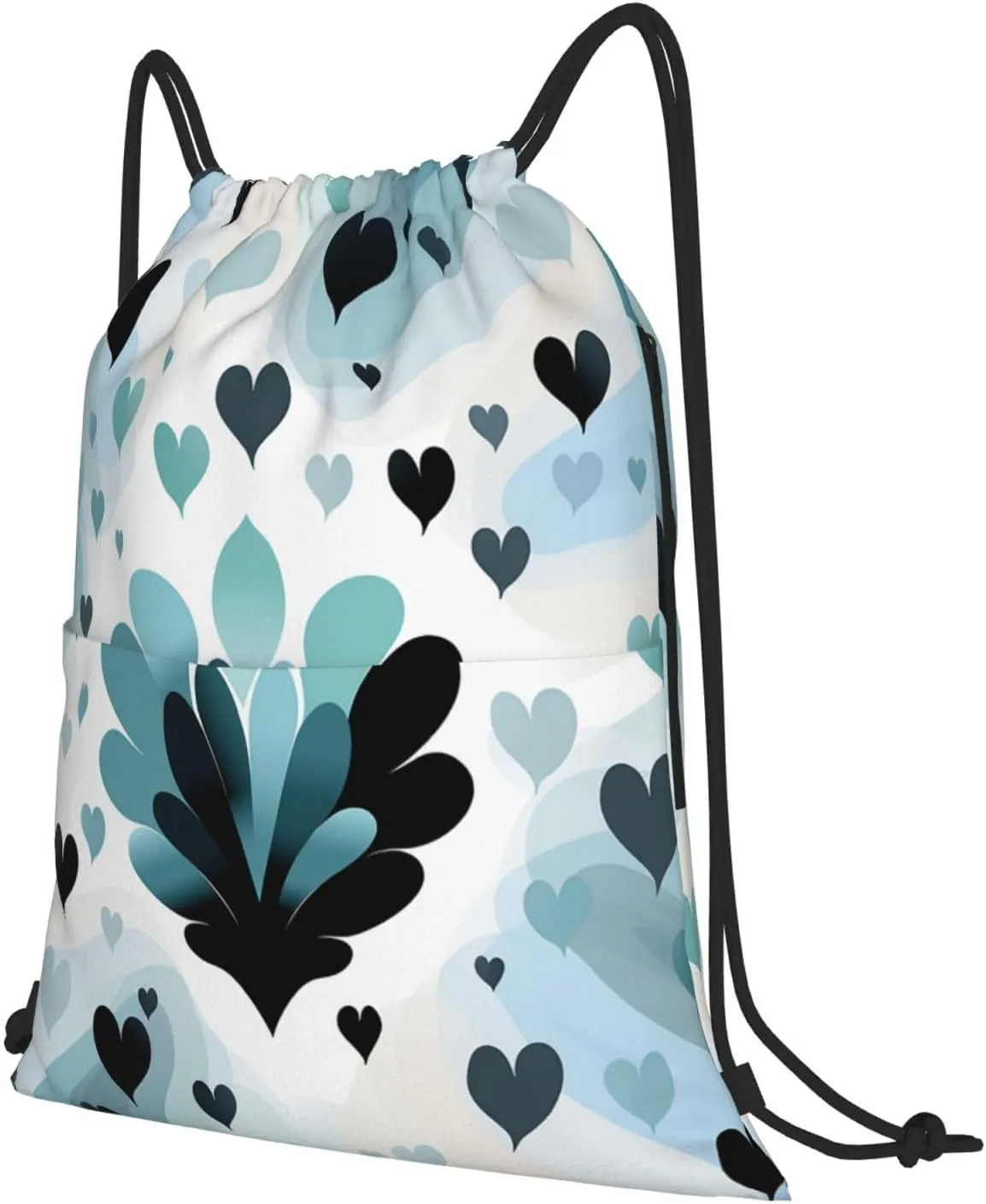 Drawstring Backpack Gym Bag Cinch Bag Draw String Back Bag Heart Pattern Drawstring Bags for Travel