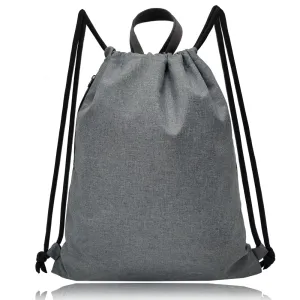Drawstring Backpack Sports Gym Bag Side Zipper Pocket