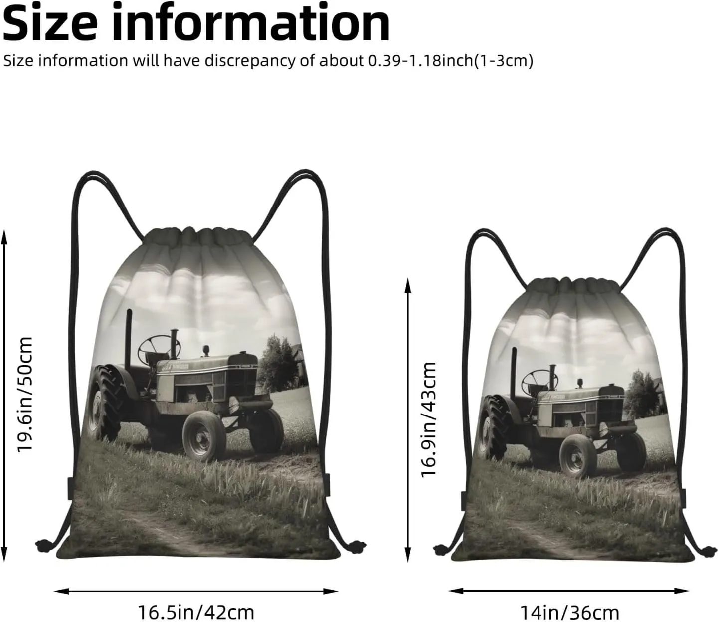 Drawstring Backpack Waterproof Drawstring Bags Tractor Agriculture Tranquil Cinch Bag Sackpack Sports Gym Bag Small