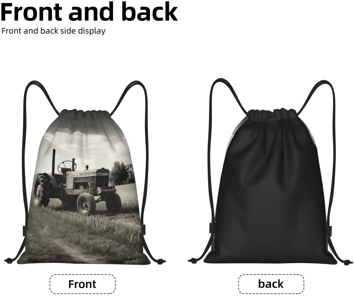 Drawstring Backpack Waterproof Drawstring Bags Tractor Agriculture Tranquil Cinch Bag Sackpack Sports Gym Bag Small