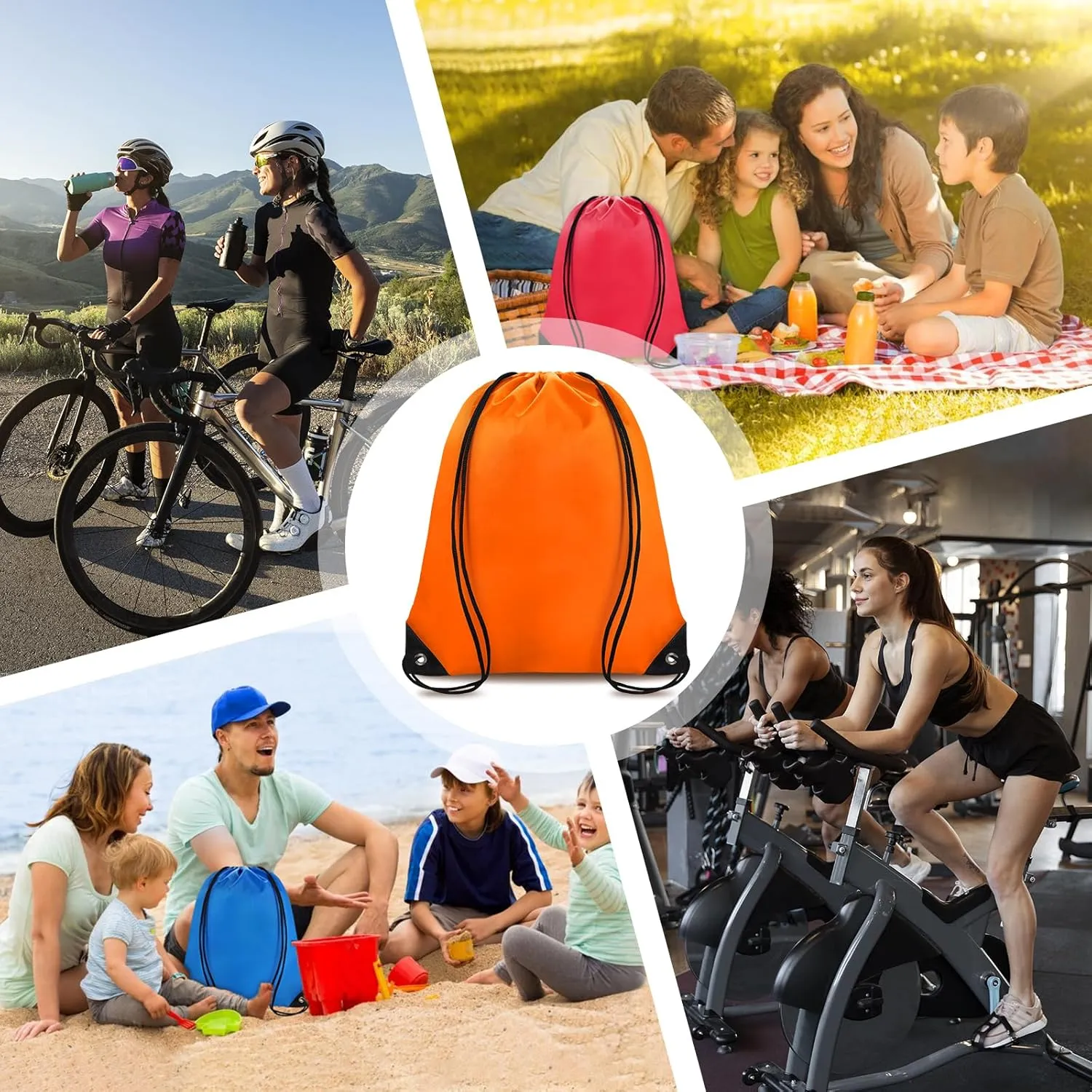 Drawstring Bags Bulk 14 Pcs Drawstring Backpack Bulk Cinch Bag Sackpack for Men Women Gym 14 Colors