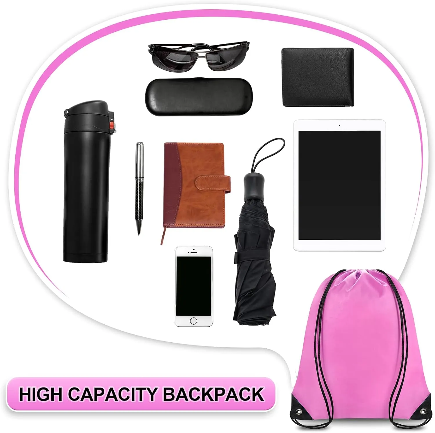 Drawstring Bags Bulk 14 Pcs Drawstring Backpack Bulk Cinch Bag Sackpack for Men Women Gym 14 Colors