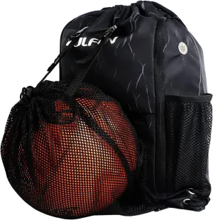 Drawstring Basketball Backpack Sports Gym Bag With Shoe Compartment