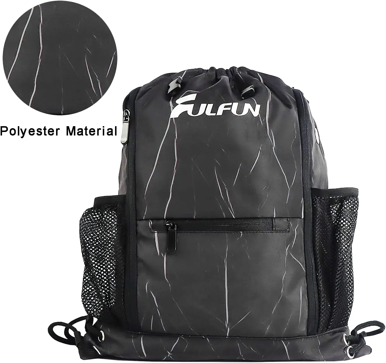 Drawstring Basketball Backpack Sports Gym Bag With Shoe Compartment