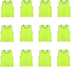 DreamHigh DH Soccer Sports Team Practice Pinnies Training Mesh Vests Youth -12 pcs Pack